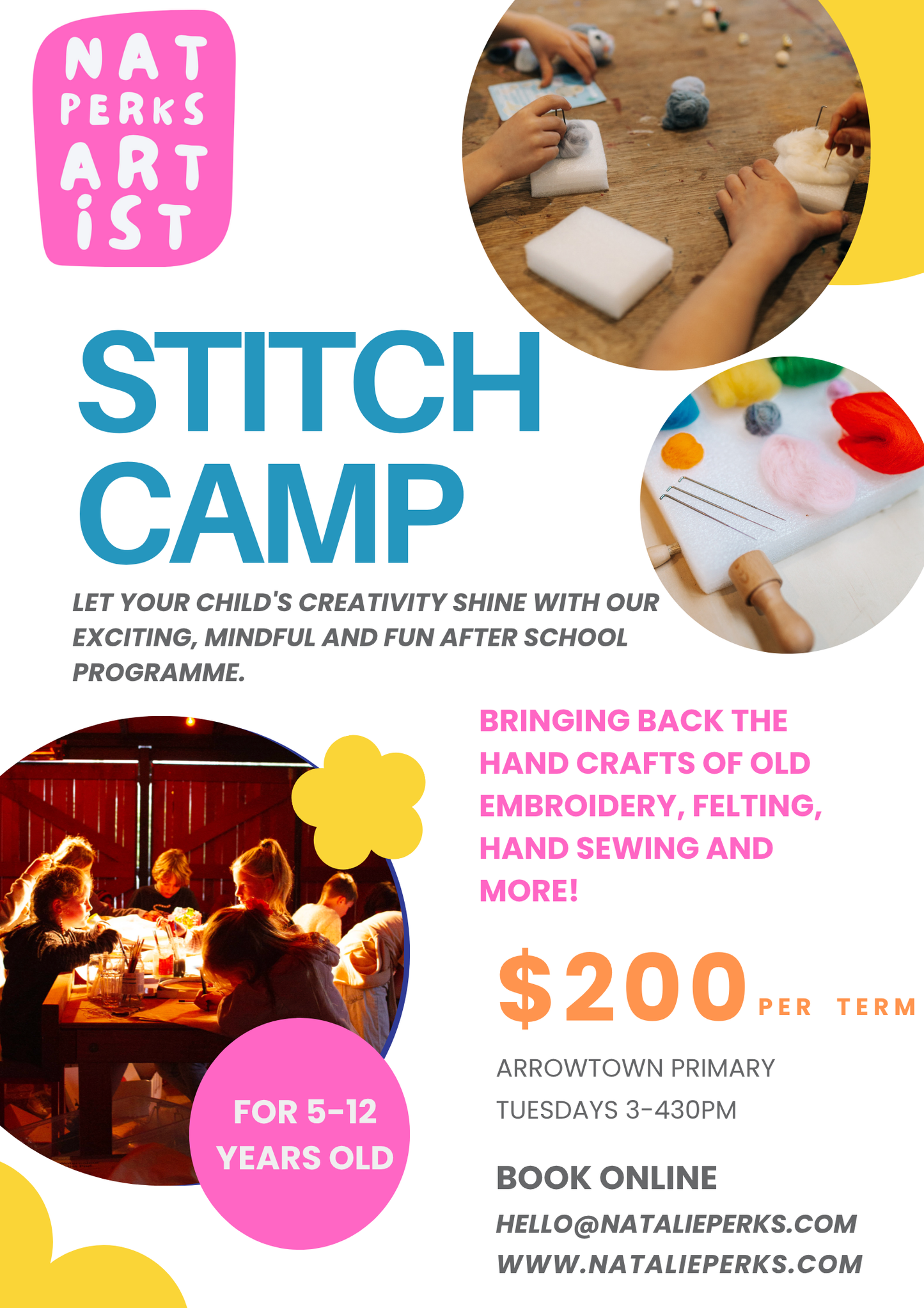 Stitch Camp at Arrowtown Primary School Term 3 2025